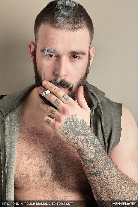 Muscular gay Kris Irons shows his uncut dick while posing in a suit - Image 6 of 20  in Gay category  