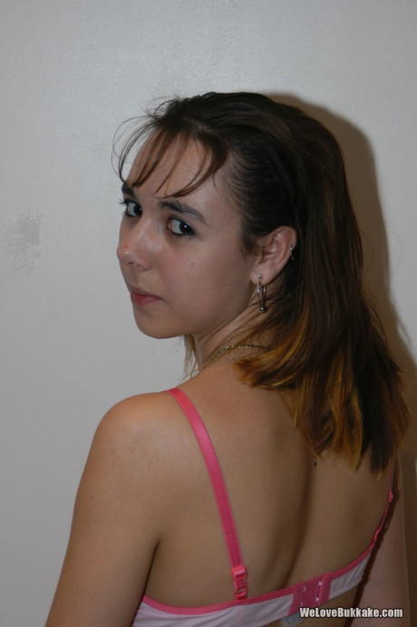 Pretty amateur lady girl woman Lita Phoenix shows her tits and licks a boner for a facial - #443832