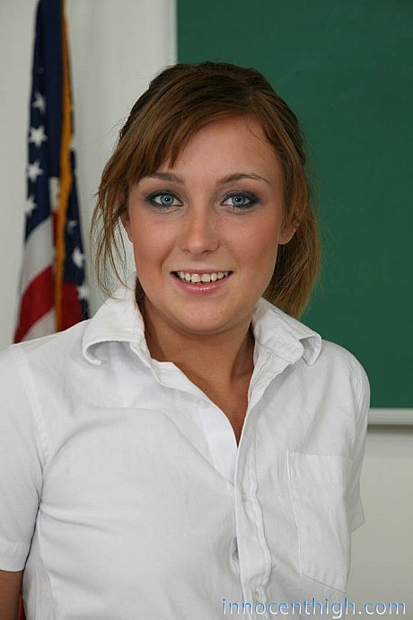 Charming schoolgirl Erin Chase strips in the classroom to her knee socks - Image 2 of 17  in Pussy category   featuring Erin Chase 