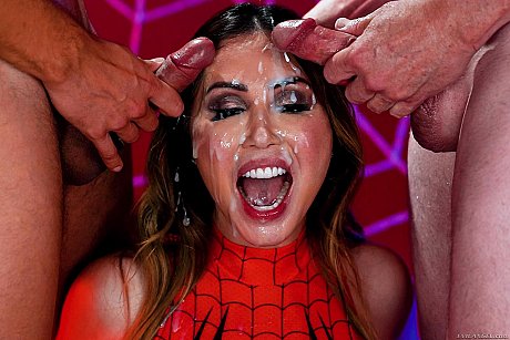 Chinese bitch lady Kianna Dior takes a couple of cumshots on her face at once - Image 15 of 15  in Cumshot category   featuring Jay Smooth, Jonni Darkko, Kianna Dior 