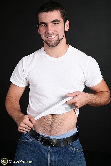 Pretty gay Tucker loses his shirt and jeans slowly and strokes his long dick - Image 2 of 20  in Gay category  