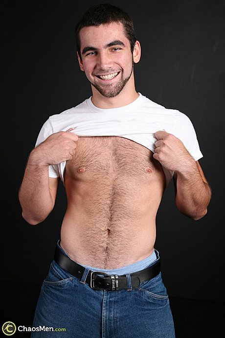 Pretty gay Tucker loses his shirt and jeans slowly and strokes his long dick - Image 3 of 20  in Gay category  