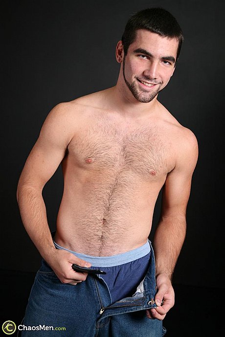 Pretty gay Tucker loses his shirt and jeans slowly and strokes his long dick - Image 5 of 20  in Gay category  