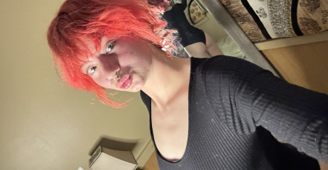 OnlyFans skank redhead Abby exposing her massive booty in the mirror - #1463975