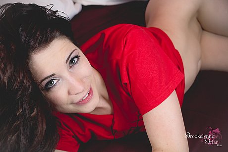 Amateur brunette Brookelynne Briar in nylons and thong showing raw behind - Image 11 of 16  in Babe category   featuring Brookelynne Briar 