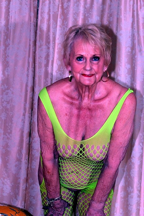 Blondy grandmother Sparkle models a revealing outfit on her bed - Image 5 of 15  in Pussy category   featuring Sparkle 