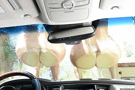 White skanks AJ Applegate & Maddy Oreilly flaunt their butts while car washing - Image 13 of 21  in Pussy category   featuring AJ Applegate, Maddy Oreilly 