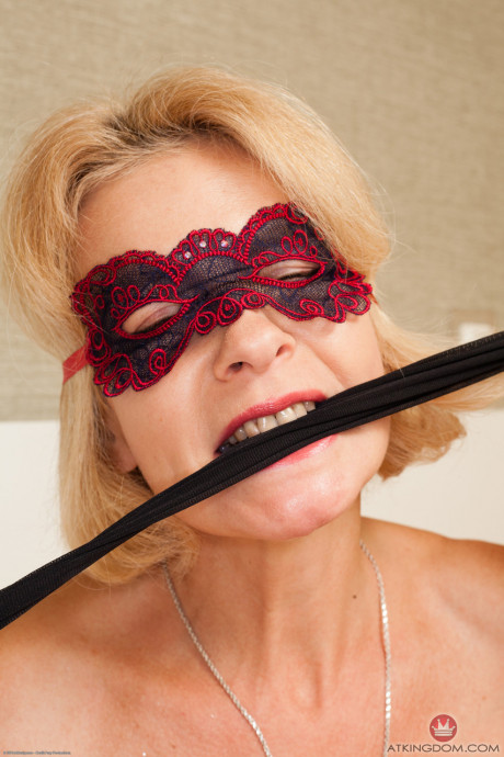 Amateur MILF Diana takes her sheer lingerie off and rubs her bush - #11478