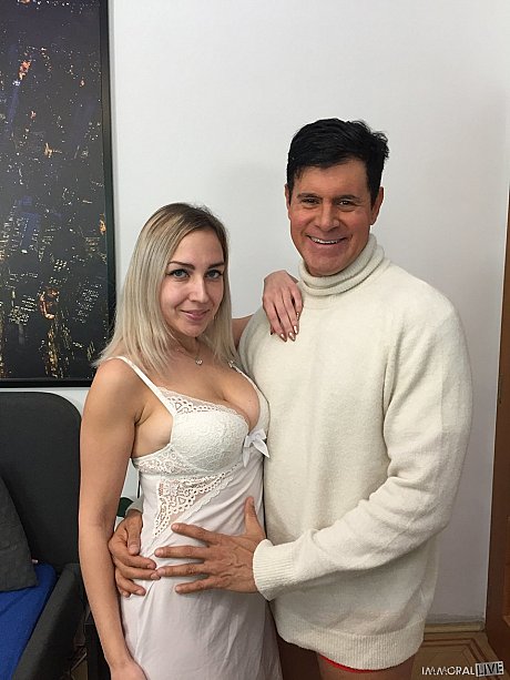 Enormous boobed Russian pornstar Siya Jey getting stripped by her partner - Image 1 of 20  in Babe category   featuring Porno Dan, Siya Jey 