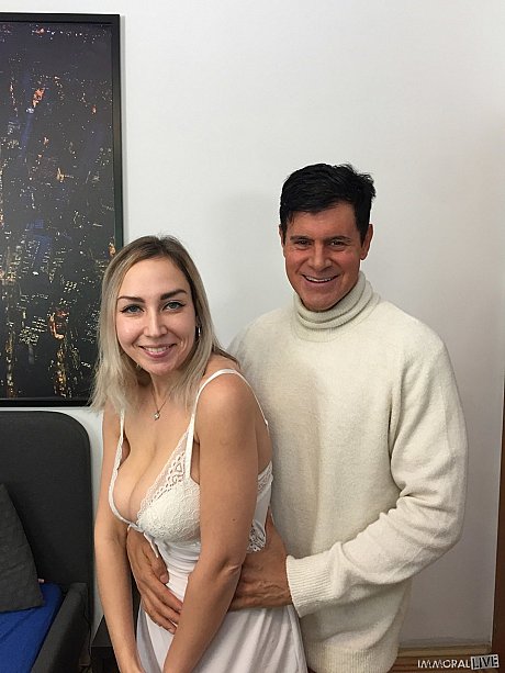 Enormous boobed Russian pornstar Siya Jey getting stripped by her partner - Image 3 of 20  in Babe category   featuring Porno Dan, Siya Jey 