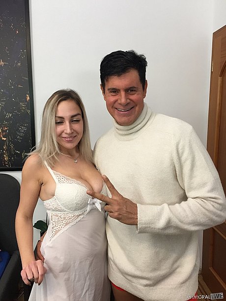 Enormous boobed Russian pornstar Siya Jey getting stripped by her partner - Image 7 of 20  in Babe category   featuring Porno Dan, Siya Jey 