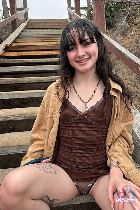 Amateur girlfriend Remi bare shows & rubs her puffy vagina in a solo compilation - Image 17 of 21  in Amateur category  