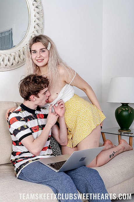 Curvy teenie Eva Stone rides in various positions & gets facialed - Image 3 of 21  in Teen category   featuring Eva Stone, Cristafeer Soleedo 