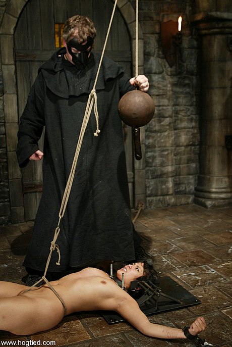 Tied up Maya gets her mouth stuffed with a toy attached to a wrecking ball - Image 7 of 21  in Bondage category   featuring Maya 