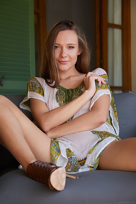 Adorable American teenie Mirabella shows her sweet delicious labia & her beautiful breasts - Image 1 of 20  in Babe category   featuring Mirabella 