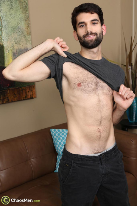 Bearded gay brunette Tegan Zayne unveils his monstrous cock & flaunts his silky butt - #498783