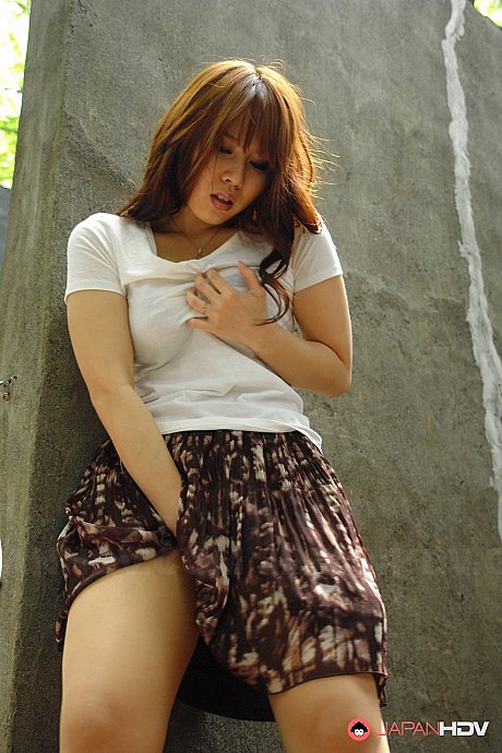 Chinese brunette Eri Makino plays with her humongous juggs and gets plowed outdoors - Image 6 of 20  in Masturbation category   featuring Tomohiro Abe, Eri Makino 