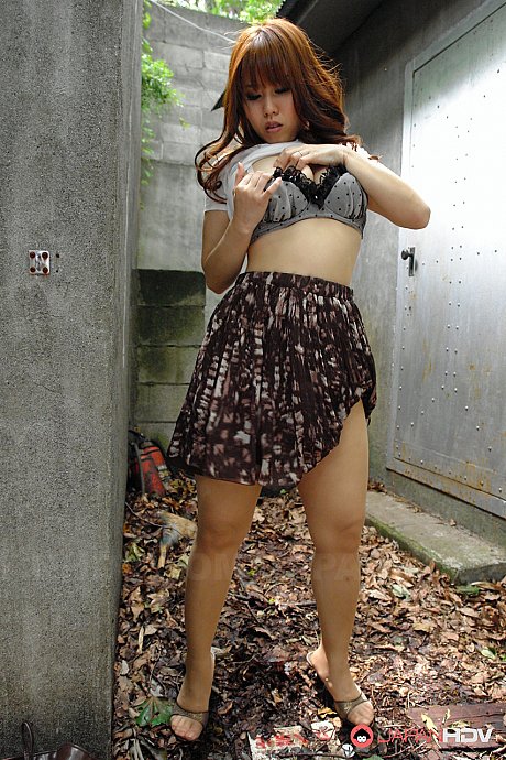 Chinese brunette Eri Makino plays with her humongous juggs and gets plowed outdoors - Image 9 of 20  in Masturbation category   featuring Tomohiro Abe, Eri Makino 