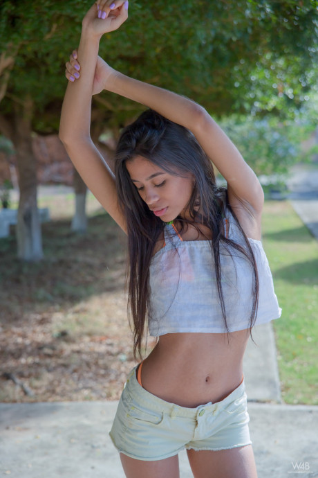 Exotic Venezuelan babe Karin Torres reveals her petite body & small titties - #74090