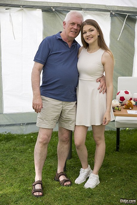 Horny Russian young Amanda Clarke having sex with an old hubby boyfriend lover in an outdoor tent - Image 1 of 21  in Outdoor category   featuring NICK, Amanda Clarke 