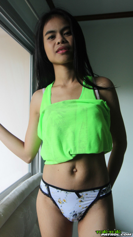 Cute oriental teen Ann D blowing and humping a fat guy schlong - #1153649