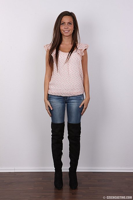 Amateur female in OTK boots strips off totally undressed in solo action - Image 2 of 15  in Babe category   featuring Bara 