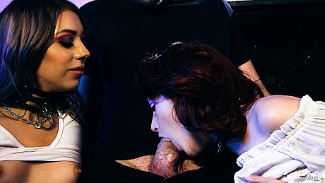 Cute babes Lola Fae and Chanel Grey strip & share a bartender's rod - Image 9 of 20  in Teen category   featuring Lola Fae, Chanel Grey 