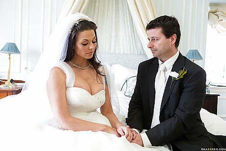 European MILF Simony Diamond giving huge schlong oral sex in wedding dress - Image 1 of 13  in Ass category   featuring Danny D, Simony Diamond 