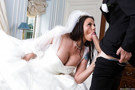 European MILF Simony Diamond giving huge schlong oral sex in wedding dress - Image 4 of 13  in Ass category   featuring Danny D, Simony Diamond 