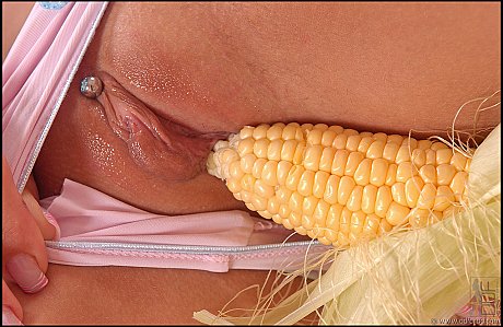 Hungarian nympho Sheila Grant rams a corn in her pierced vagina & tight butt - Image 4 of 20  in Dildo category   featuring Sheila Grant 