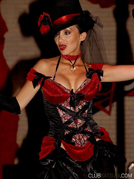 Chinese stripper Katsuni licks on a dildo after putting on a show for no one - Image 1 of 15  in Legs category   featuring Katsuni 