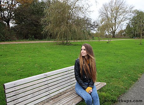 Stunning teen giving a monstrous dicked stranger an amazing oral sex at the park - Image 1 of 15  in Model category   featuring Elle Rose 