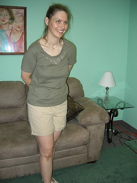 Horny chubby amateur Natasha exposes her enormous melons and shaved twat in a solo - Image 2 of 20  in Amateur category   featuring Natasha 