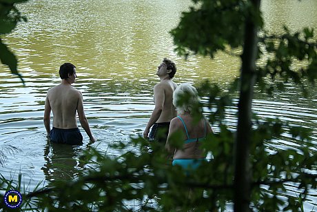 Old slut Margrit K getting nailed and facialed in a public orgy - Image 4 of 20  in Pussy category   featuring Margrit K 