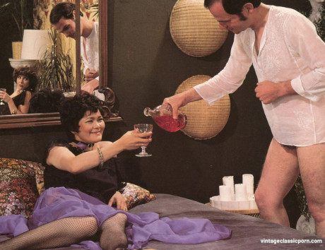 Lustful wives blowing and fucking in a slutty vintage pissing threesome - #1321849