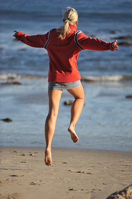 Blond female Jenni C puts down her board and exposes her melons and cunt instead - Image 10 of 12  in Outdoor category   featuring Jenni Gregg 