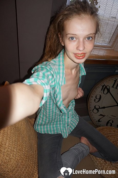 Sweet teen shows her skinny undressed body & tiny boobs while taking selfies - Image 2 of 14  in Tiny Tits category   featuring Adel Bye 