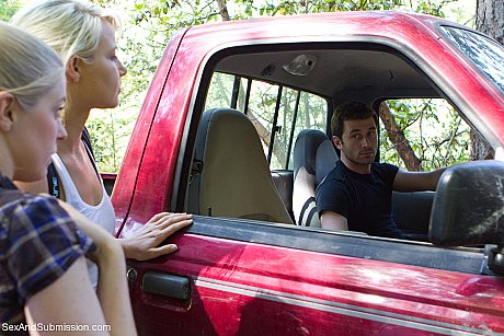 Lost blondy babes in the woods get lured into a BDSM swingers party by a stranger - Image 6 of 20  in Outdoor category   featuring Penny Pax, James Deen, Anikka Albrite 