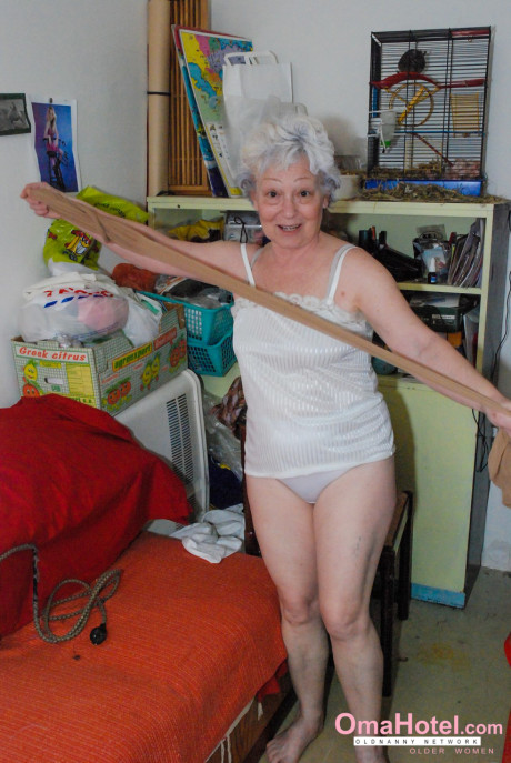 Cock granny Agnes pleasuring her furry vagina with a dildo - #1190612