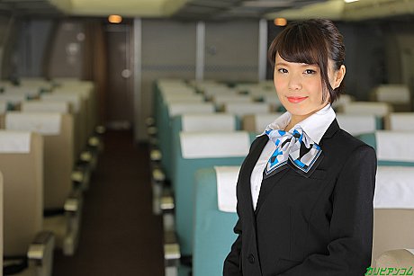 Japanese stewardess Haruka Miura gets screwed by a pervert on the plane - Image 1 of 20  in Pussy category   featuring Haruka Miura 