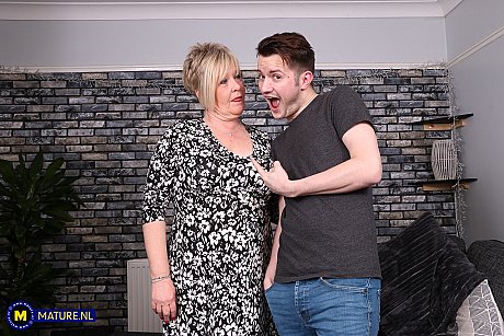 British granny Chantelle unleashes her titties and teases a young dong - Image 1 of 20  in Pussy category   featuring Sam Bourne, Chantelle 