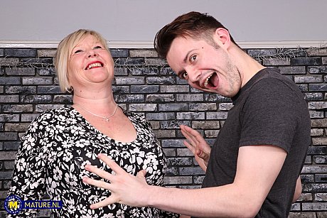 British granny Chantelle unleashes her titties and teases a young dong - Image 3 of 20  in Pussy category   featuring Sam Bourne, Chantelle 