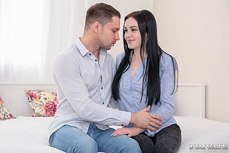Dark haired teenie Kiara Gold engages in sex with a monstrous white dong - Image 2 of 12  in Tiny Tits category   featuring Kiara Gold, Oliver Trunk 