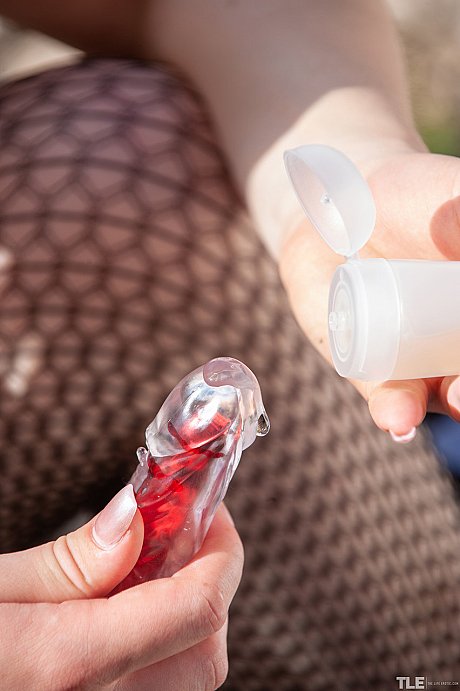 Brunette teen in hot undies Matty drops her jacket & rubs her pussy outdoors - Image 10 of 20  in Model category   featuring Matty 