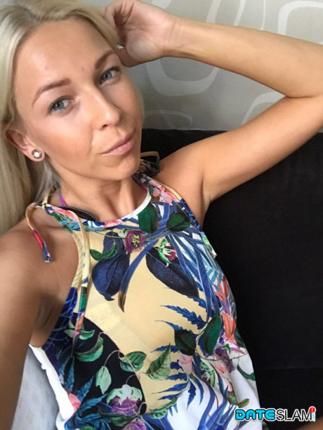 Blondy amateur from Slovenia takes safe for work selfies in a few outfits