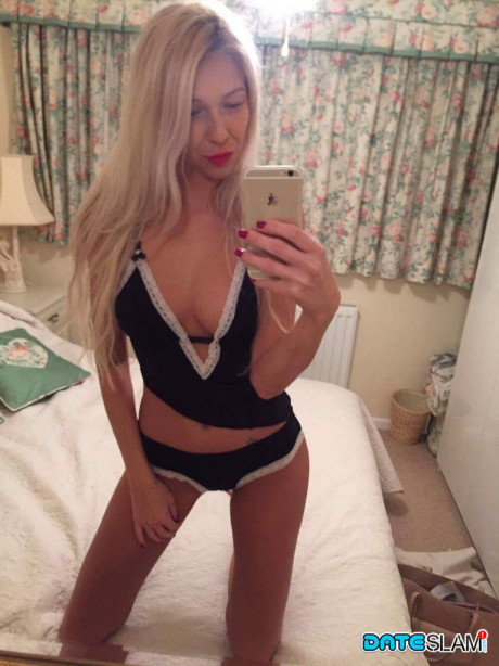 Blondy amateur from Slovenia takes safe for work selfies in a few outfits - #1184812