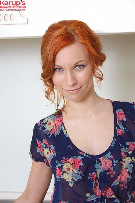 Attractive red hair amateur Daisy Lee in undressed upskirt spreading her vagina in galley - Image 1 of 15  in Pussy category   featuring Daisy Lee 