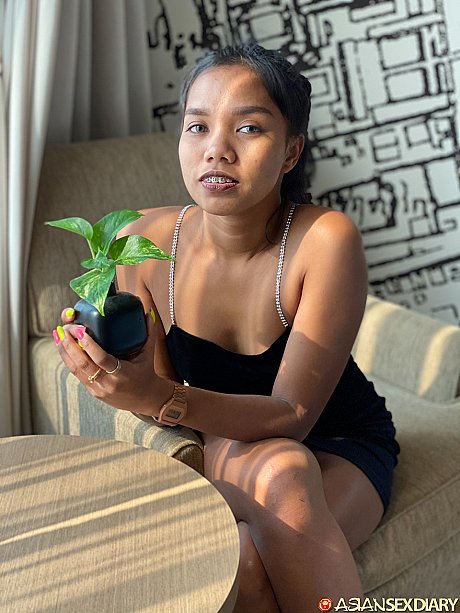 Ravishing charming chinese babe Fon B ends a fine striptease with some POV sex - Image 1 of 21  in Pussy category   featuring Fon B 