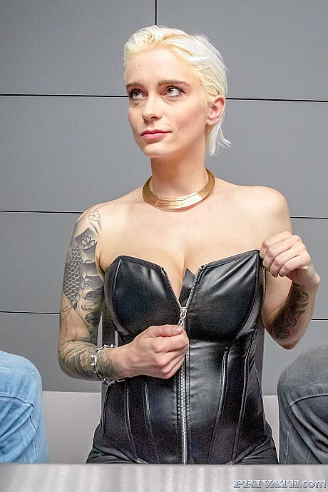 Short haired blondy MILF with enormous titties Mila Milan gets rammed in a 3some - Image 10 of 21  in Groupsex category   featuring Mila Milan 