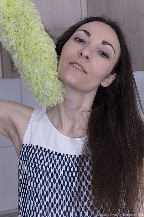 Petite brunette Christine Rivers strips nude & spreads her bushy cunt - Image 1 of 21  in Amateur category   featuring Christine Rivers 